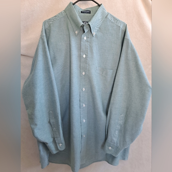 Men's Green Stafford Button Down Dress Shirt - Picture 1 of 8